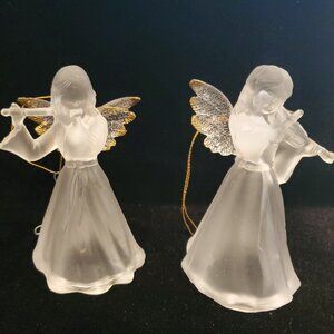 Pair of Angel Ornaments ~ Angels Playing Instruments